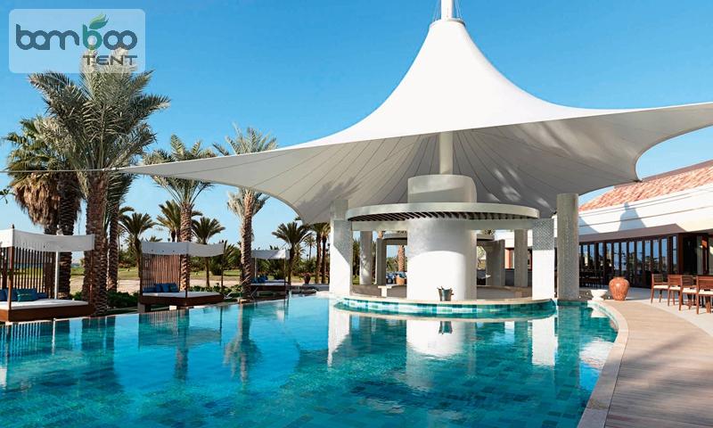 Mái che ngoài trời bằng bạt pvdf hdpe