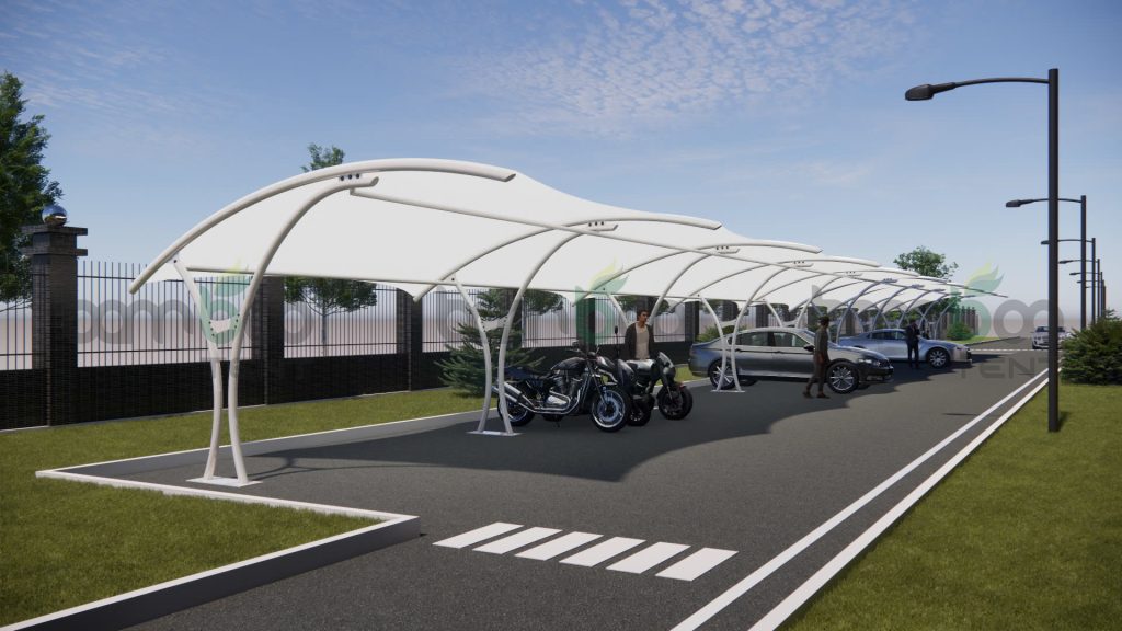 Mái Che Ô Tô Bằng Bạt PVDF