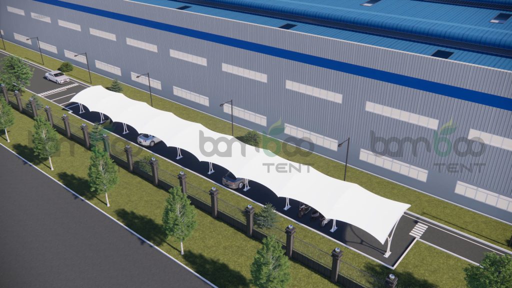 Mái Che Ô Tô Bằng Bạt PVDF