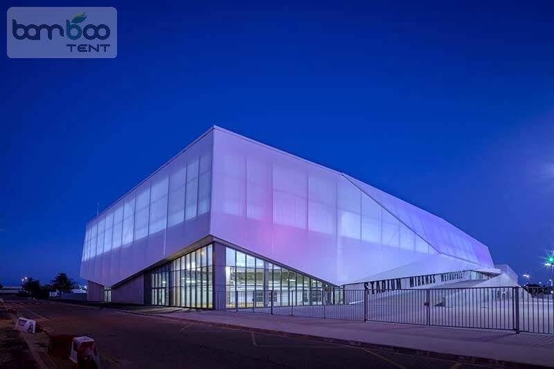 Thi công mặt dựng lưới FACADE Mesh