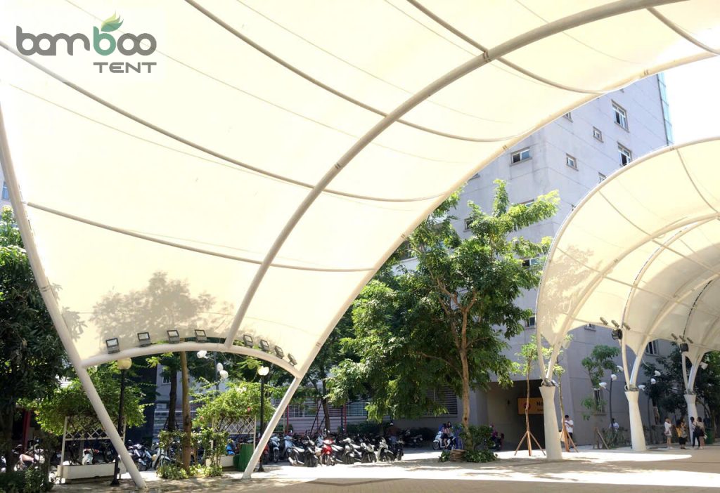 Mái che ngoài trời bằng bạt PVDF và HDPE