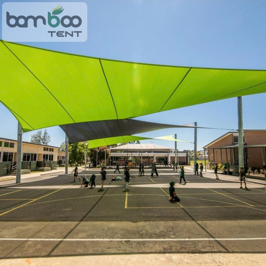 Thi công mái che bạt HDPE